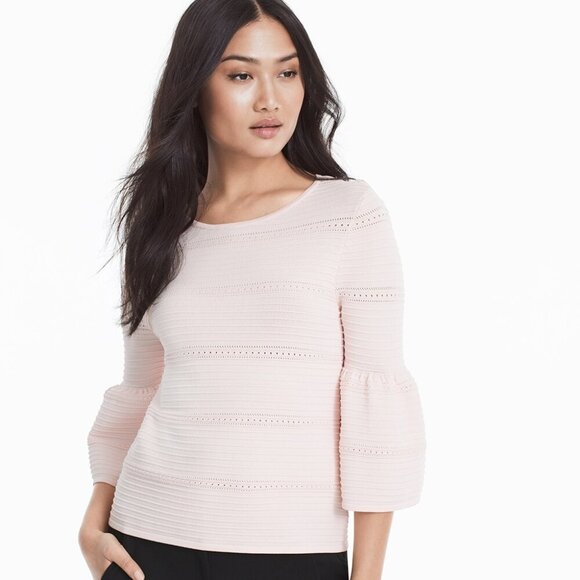 White House Black Market Sweaters - WHBM Pink Puff Sleeve Sweater XS